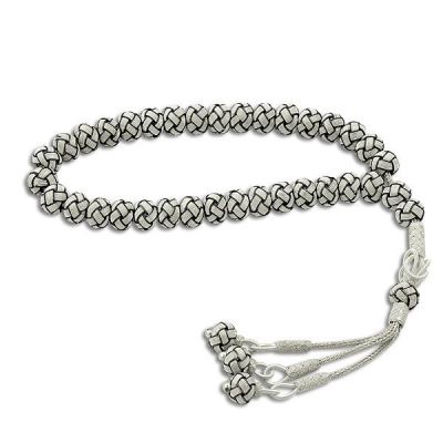 1000k Silver Handbraid Trabzon Kazaziye Rosary (Tasbih) - 1