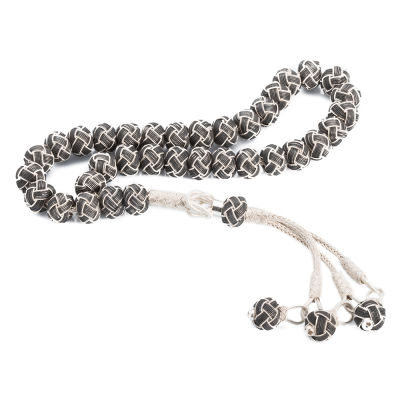 1000k Silver Handmade Braid Trabzon Kazaziye Rosary (Tasbih) - 2