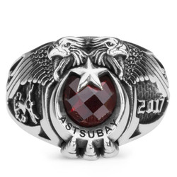 TSK Armalı Astsubay 2017 Çift Kartal Başlı Asker Yüzüğü - Anı Yüzük