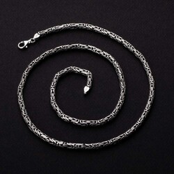 925 Ayar Gümüş 5,2mm Erkek Kral Zincir Kolye - Anı Yüzük