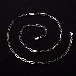 925 Ayar Gümüş 55 cm İnce Forse Erkek Zinciri - Anı Yüzük