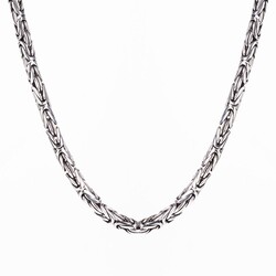 925 Ayar Gümüş 7,5mm Erkek Kral Zincir Kolye - 3