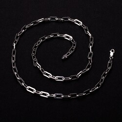 925 Ayar Gümüş 60 cm Kalın Forse Erkek Zinciri - Anı Yüzük