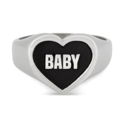 925 Ayar Gümüş Minimalist Kalp Tasarım İsimli Kadın Yüzüğü - 2