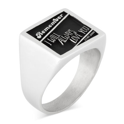 925 Ayar Gümüş Minimalist Kare Özel Tasarım Yüzük Unisex - 2