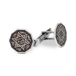 925 Ayar Gümüş Mührü Süleyman Kol Düğmesi - Anı Yüzük