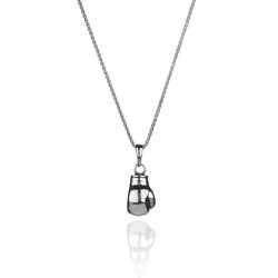 925 Sterling Silver Boxing Glove Necklace with Thin Chain - 1