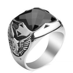 925 Sterling Silver Eagles Talon Mens Ring - 1
