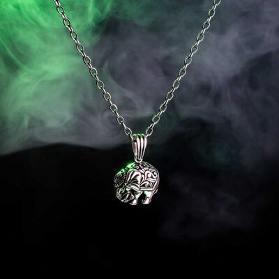 925 Sterling Silver Elephant Necklace (Thick Chain) - 4