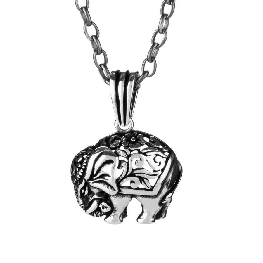 Sterling silver sales elephant necklace