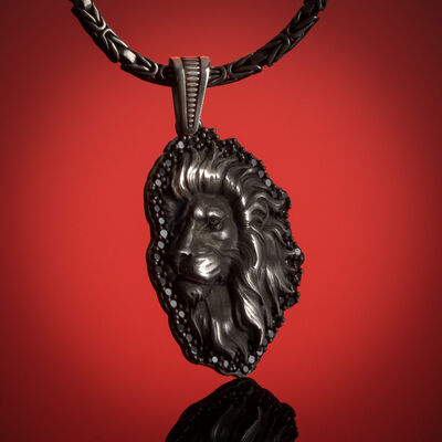 925 Sterling Silver Ivory Necklace Mini Black Stone with King Chain Product Features - 5