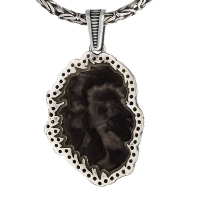 925 Sterling Silver Ivory Necklace Mini Black Stone with King Chain Product Features - 2