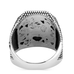 925 Sterling Silver Mens Ottoman Crest Ring with Tughra - 3