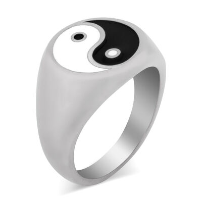 925 Sterling Silver Men's Yin Yang Ring - 1