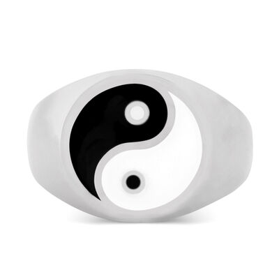 925 Sterling Silver Men's Yin Yang Ring - 3
