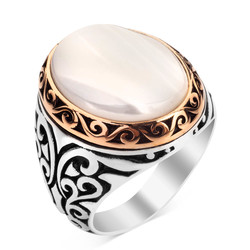 925 Sterling Silver Ring with Mother of Pearl - 1