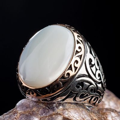 925 Sterling Silver Ring with Mother of Pearl - 5