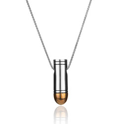 925 Sterling Silver Thick Bullet Necklace with Thin Chain 