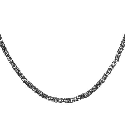 925 Sterling Silver Tulip King Style Mens Chain - 2