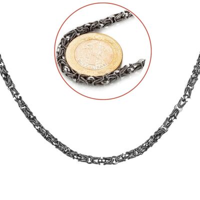 925 Sterling Silver Tulip King Style Mens Chain - 1