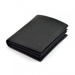 Genuine Leather Vertical Classic Men's Wallet Black - 2