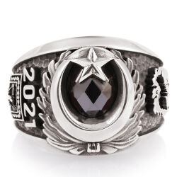 Atatürk Silüetli Jandarma Yüzüğü - Anı Yüzük