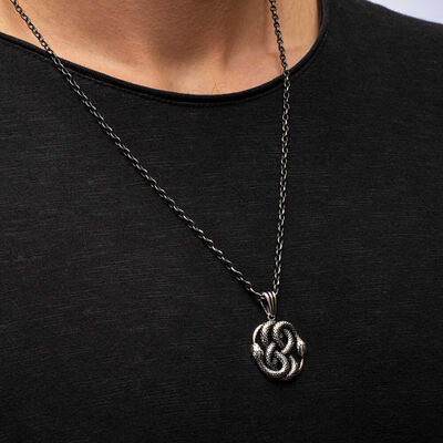 Auryn Snakes Pendant Necklace (Thick Chain) - 3