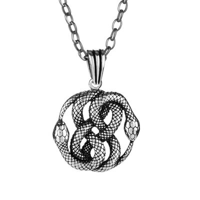 Auryn Snakes Pendant Necklace (Thick Chain) - 1