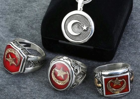 Ay Yıldız Gümüş Yüzük Modelleri