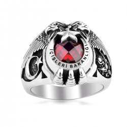 Ay Yıldız Motifli İçişleri Bakanlığı Gümüş Yüzüğü - Anı Yüzük