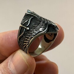 B Series Alparslan Great Seljuk Falcon Model Mens Ring - 8