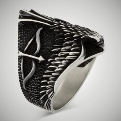 B Series Alparslan Great Seljuk Falcon Model Mens Ring - 1