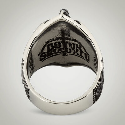 B Series Alparslan Great Seljuk Falcon Model Mens Ring - 4