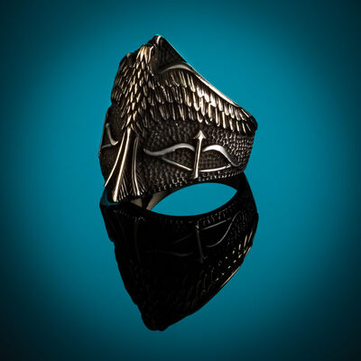 B Series Alparslan Great Seljuk Falcon Model Mens Ring - 6