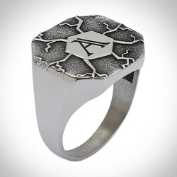 B Series Octagonal Mens Letter Ring Model 1 