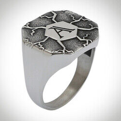 B Series Octagonal Mens Letter Ring Model 1 - 4