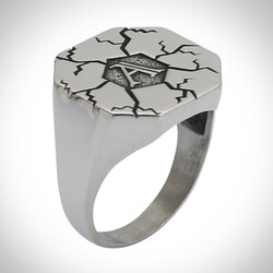 B Series Octagonal Mens Letter Ring Model 2 