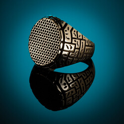 B Series Oval Special Design Mens Ring - 4