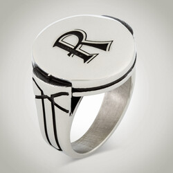 B Series Round Design Mens Ring with Personalized Letters Ring 
