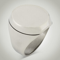 B Series Round Design Plain Mens Ring 