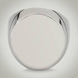 B Series Round Design Plain Mens Ring - 2
