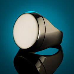 B Series Round Design Plain Mens Ring - 5