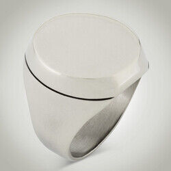 B Series Round Design Plain Mens Ring - 7