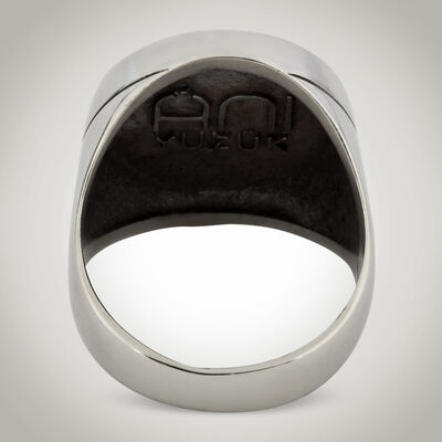 B Series Round Design Simple Men's Ring Personalized Letter Ring - 4