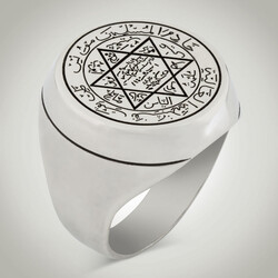 B Series Round Design Simple Mens Seal Solomon Ring 