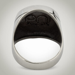 B Series Round Design Simple Mens Seal Solomon Ring - 3