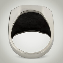 B Series Simple Design Octagon Seal Solomons Men Ring - 3