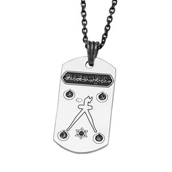 Barbaros Hayrettin Paşa Zafer Sancağı Çift Taraflı Gümüş Erkek Kolye - Anı Yüzük