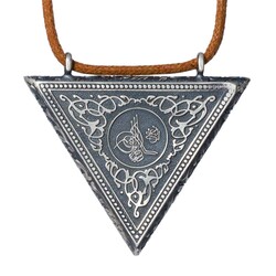 Barbaroslar Gümüş Erkek Üçgen Muska Kolye - Anı Yüzük