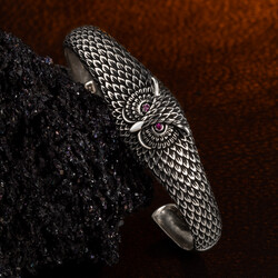 Baykuş Motifli 925 Ayar Gümüş Bileklik - Anı Yüzük